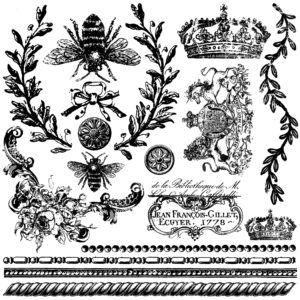 Queen Bee 12x12" Decor Stamp by Iron Orchid Designs (IOD)