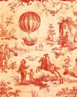 Red Toile 21x29" Decoupage Paper by Roycycled Treasures