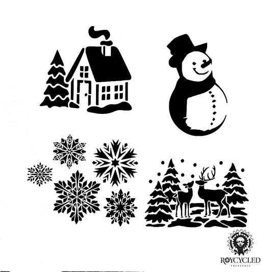 Winter 12x12" Stencil by Roycycled Treasures