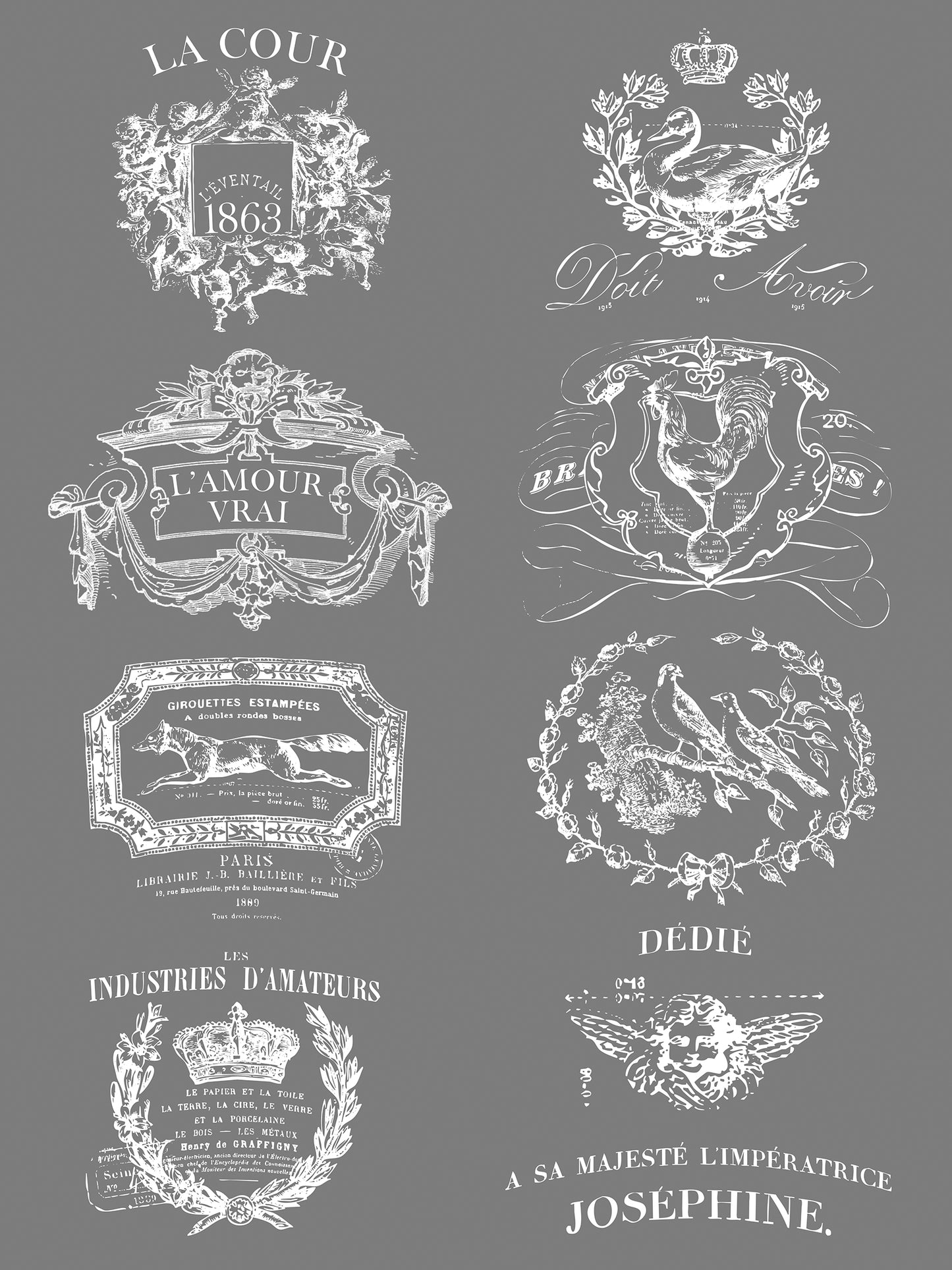 Traditional Pots 12x16" Decor Transfer FOUR Sheet Set by Iron Orchid Designs (IOD)