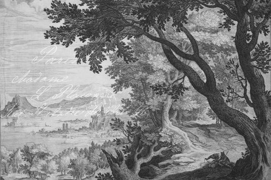 Etched Countryside 21x29" Decoupage Paper by Roycycled Treasures